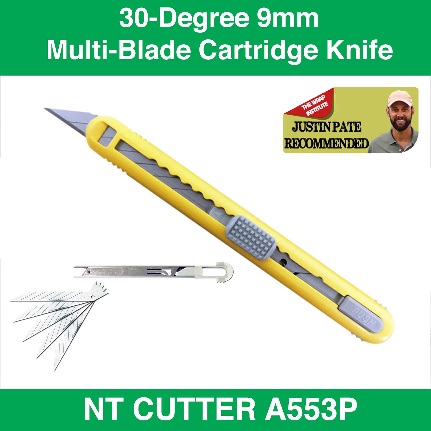 NT CUTTER A553P 30-Degree 9mm Multi-Blade Cartridge Knife
